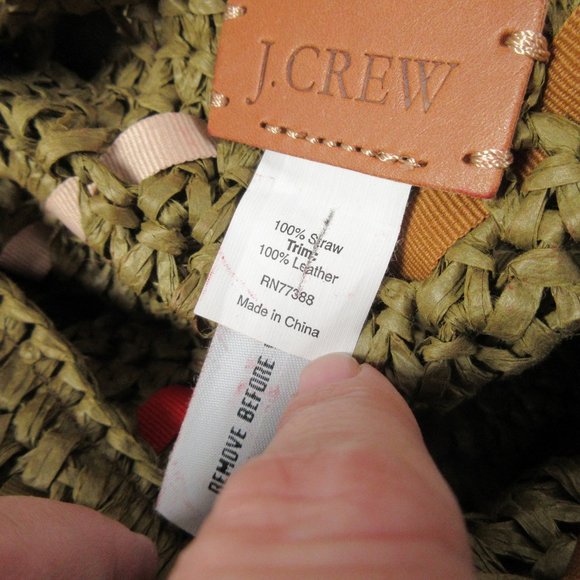 J. Crew Rafia and Ribbon Straw Shoulder Bag Size OS Woven Slouch - Picture 9 of 14